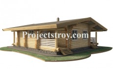 Одноэтажный деревянный дом - шале из бревна