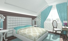 Голубая спальня в мансарде.