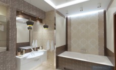 Ванная комната 16 кв. м в современном стиле.