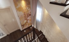 Лестница в загородном коттедже классического стиля