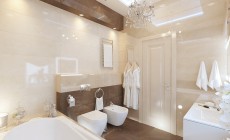 Ванная комната 15 кв. м в современном классическом стиле