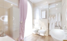 Ванная комната 7 кв. м для детей в современном классическом стиле