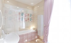 Ванная комната 7 кв. м для детей в современном классическом стиле