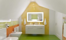 Ванная комната 6 кв. м для детей в загородном коттедже