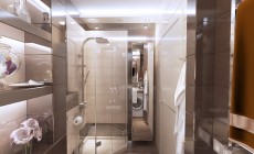 Ванная комната в однокомнатной квартире, современный стиль         