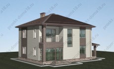 Проект дома 10х11 с балконом