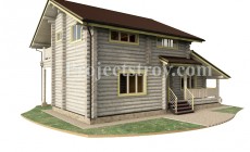 Деревянный дом из оцилиндрованного бревна 12 х 9 м