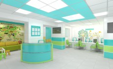 Дизайн интерьера холла детской больницы.