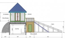 Проект уличного комплекса:  погреб, беседка, горка
