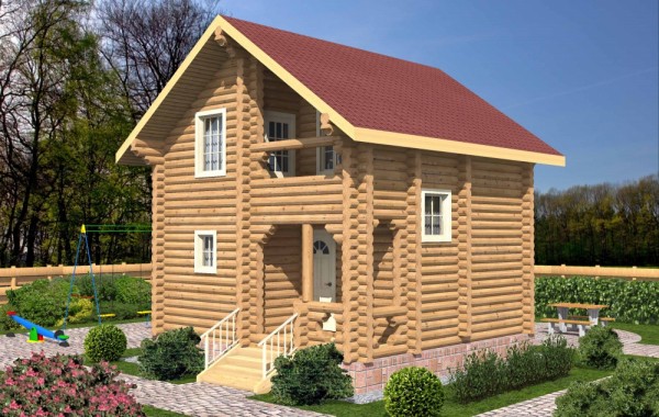 Проект бревенчатого дома AM-2002