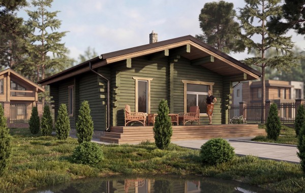 Дом из профилированного бруса 6.5х7.5 м