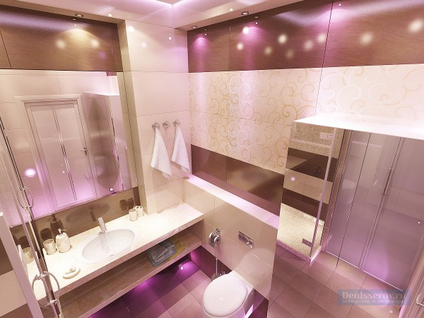 Ванная комната 6 кв. м, выполненная в современном стиле.