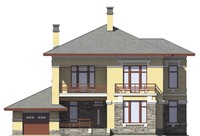 Проект бетонного дома 55-74 фасад