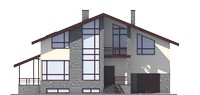 Проект бетонного дома 56-16 фасад