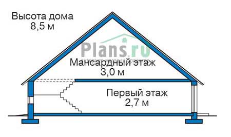 Проект бетонного дома 56-42 план