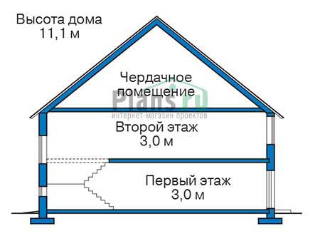 Проект бетонного дома 56-63 план
