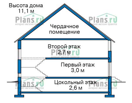 Проект бетонного дома 56-97 план