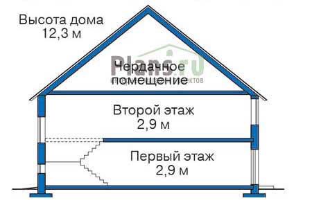 Проект бетонного дома 57-83 план