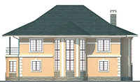 Проект бетонного дома 57-84 фасад