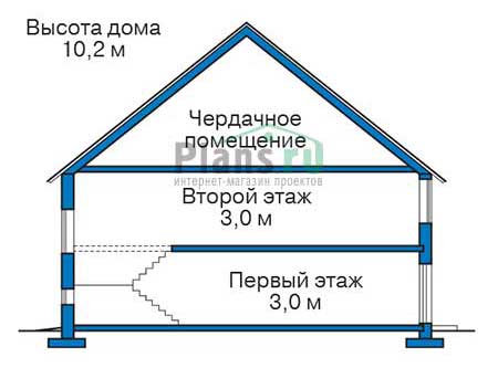 Проект бетонного дома 57-89 план