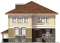 Проект бетонного дома 58-05 фасад
