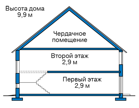 Проект бетонного дома 58-74 план