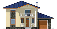 Проект бетонного дома 59-03 фасад
