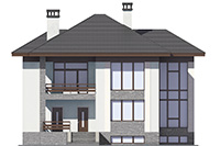 Проект бетонного дома 59-33 фасад