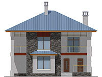 Проект бетонного дома 59-71 фасад