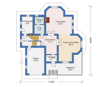 Проект кирпичного дома 70-84 план