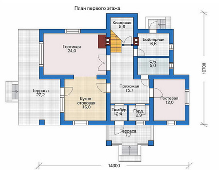 Проект кирпичного дома 71-00 план