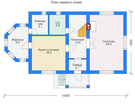 Проект кирпичного дома 71-03 план