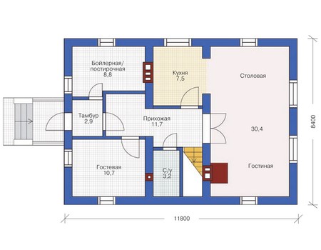 Проект кирпичного дома 71-59 план