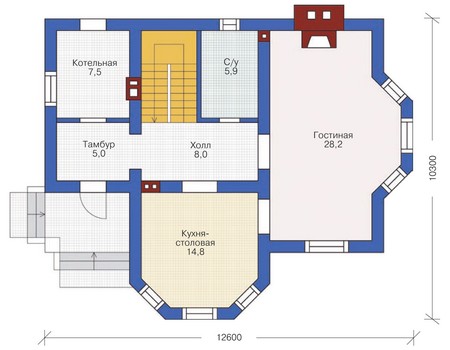 Проект кирпичного дома 71-78 план
