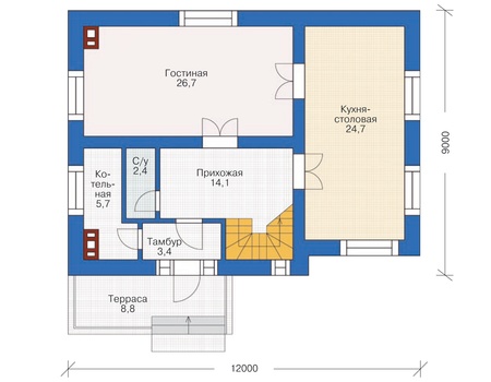 Проект кирпичного дома 71-96 план