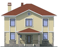 Проект кирпичного дома 72-30 фасад