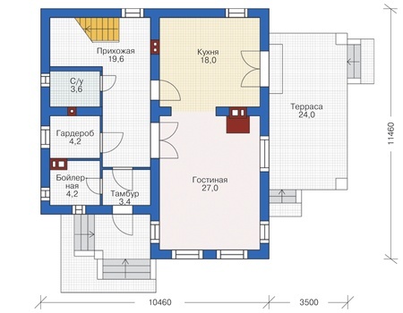Проект кирпичного дома 72-57 план
