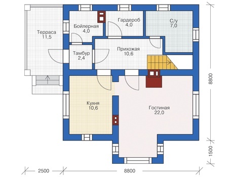 Проект кирпичного дома 72-61 план