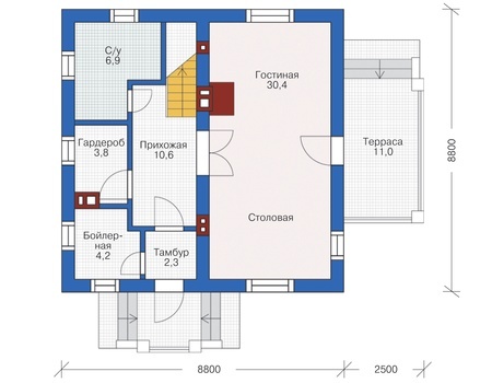 Проект кирпичного дома 72-62 план