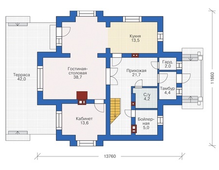 Проект кирпичного дома 72-69 план
