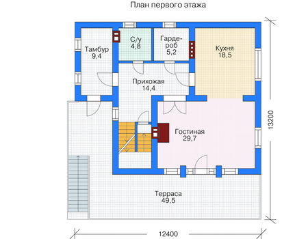 Проект кирпичного дома 36-26 план