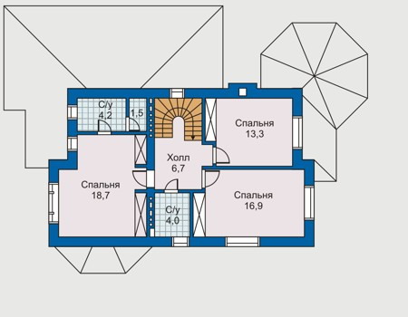 Проект кирпичного дома 30-61 план
