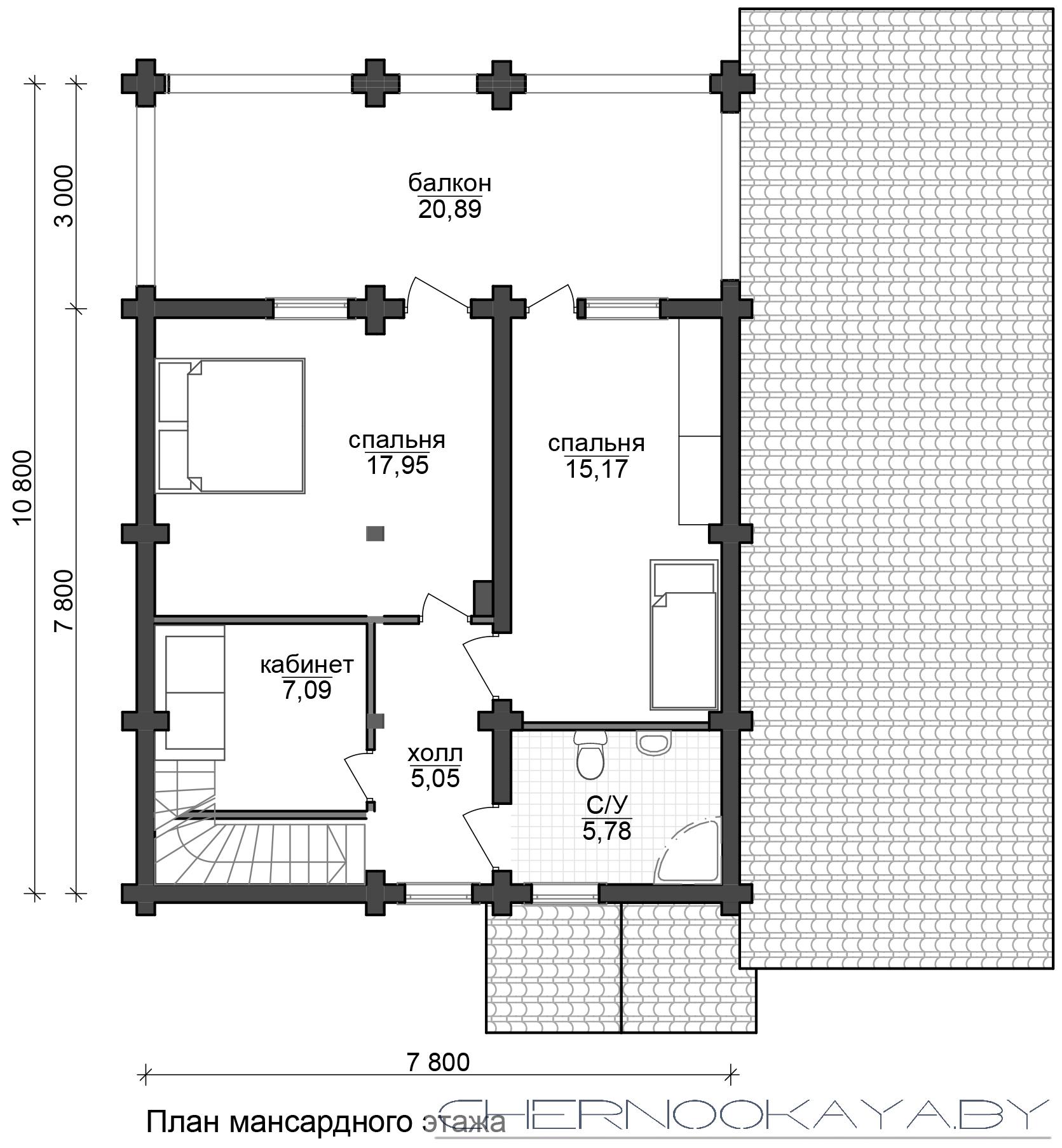 Проект деревянного дома №1573 план