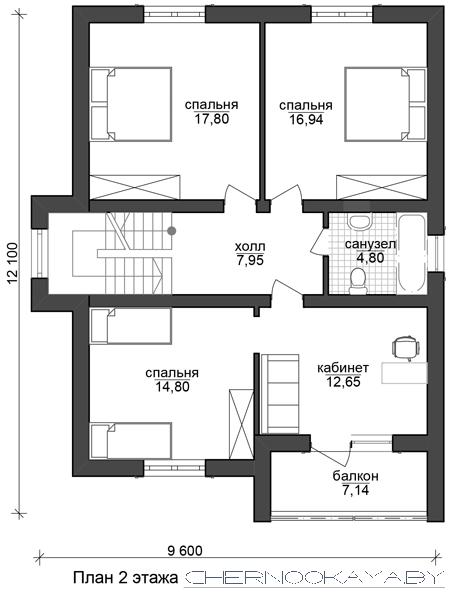 Проект дома №1533-7 с гаражом план