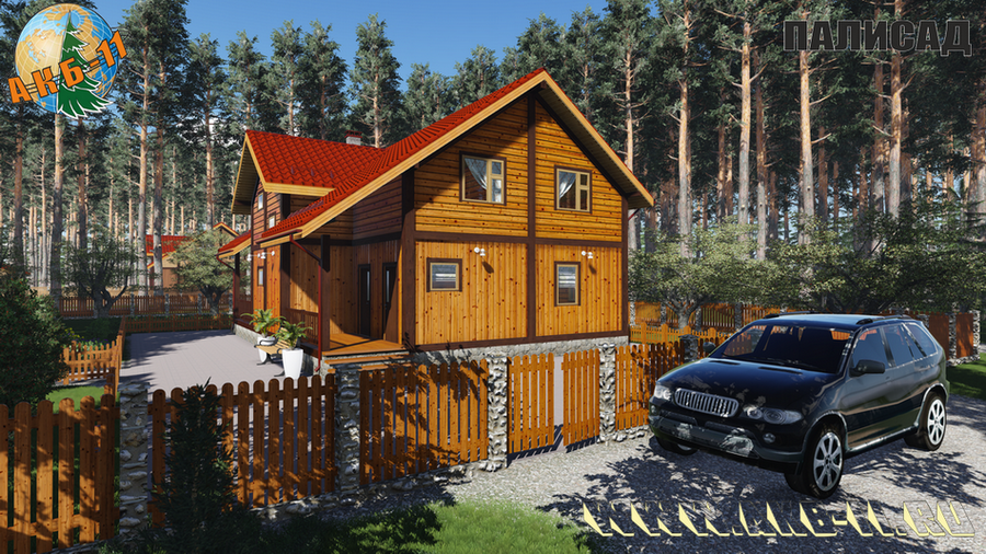 Деревянный жилой дом по технологии фахверк КФ-250 фасад