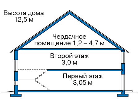 Проект кирпичного дома 42-55 план