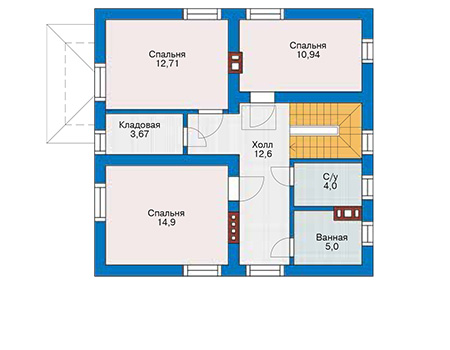 Проект кирпичного дома 42-56 план
