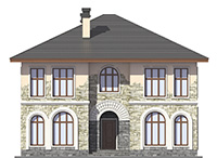 Проект кирпичного дома 42-59 фасад