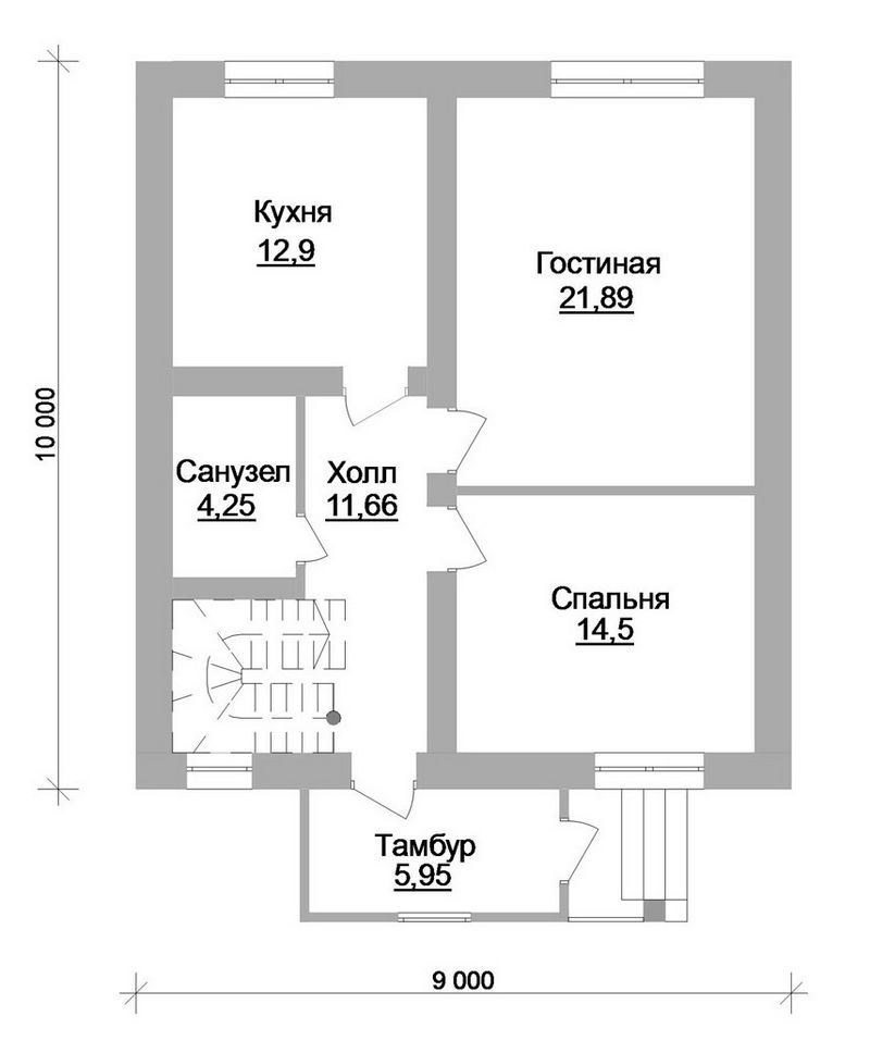Проект 2-этажного дома план