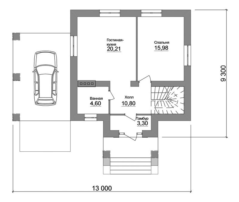 Типовой эскизный проект одноэтажного дома  план